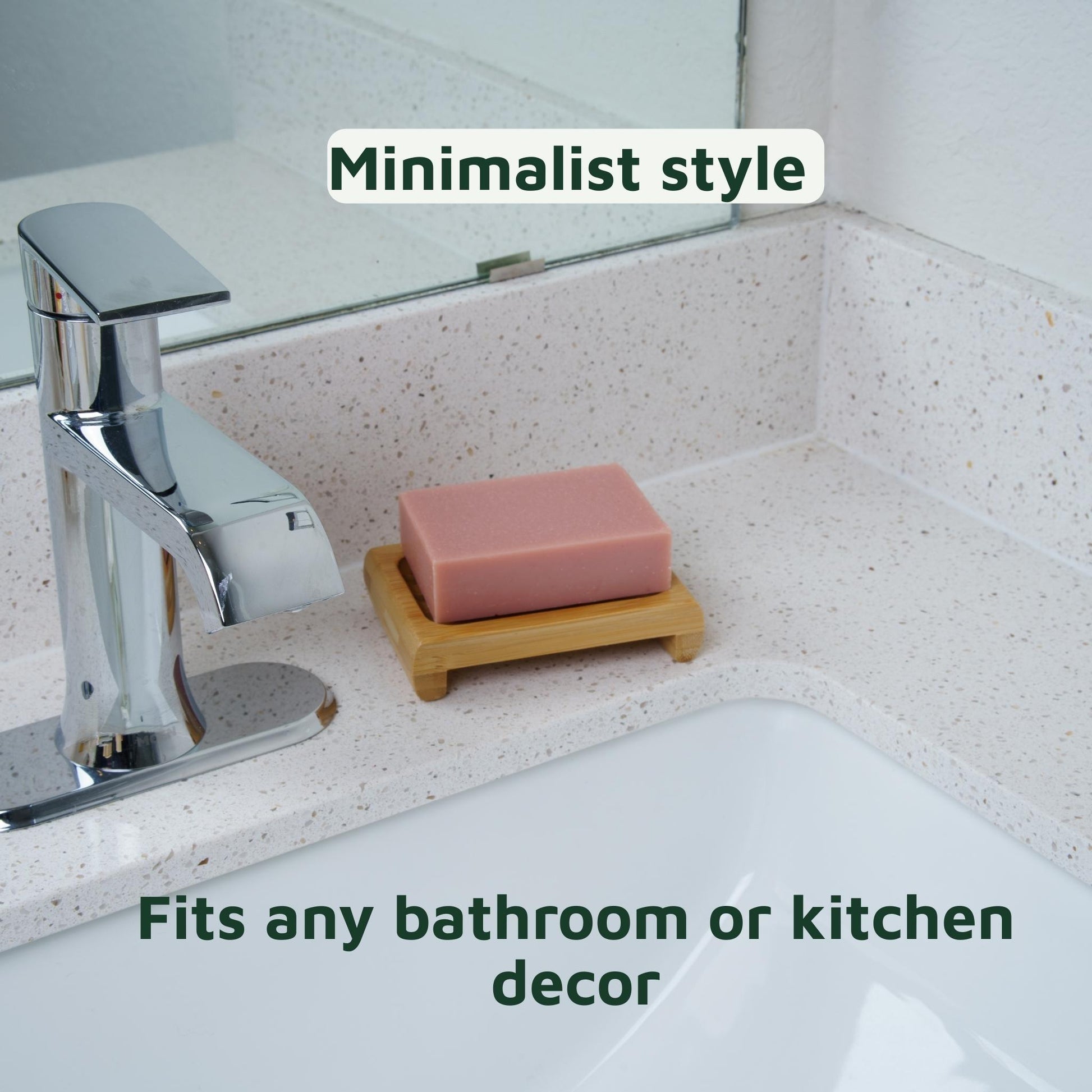 bar soap dish holding a soap bar next to a sink