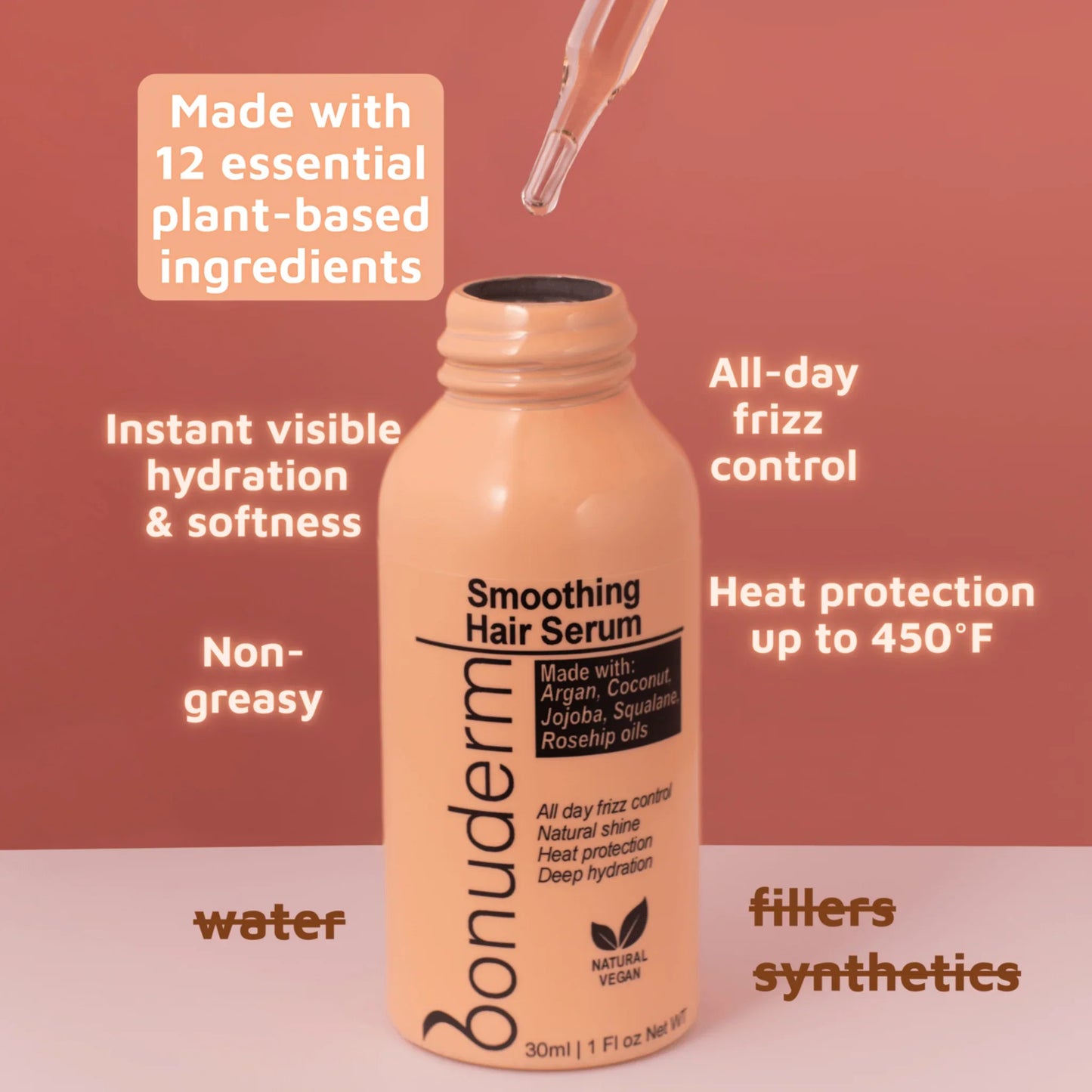 Hair Oil Concentrate – Shine, Hydrate, Frizz Control, Heat Care - Bonuderm