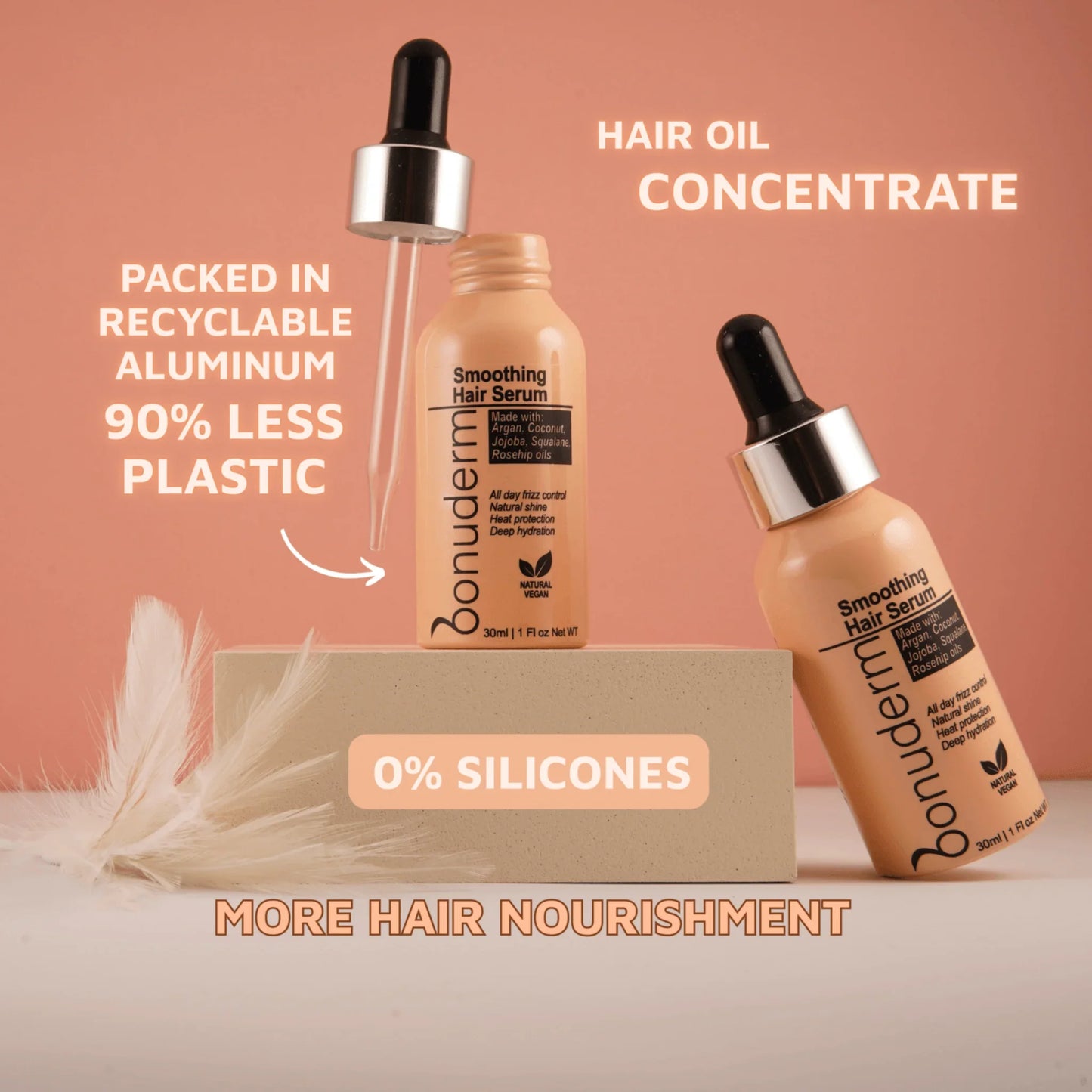 Hair Oil Concentrate – Shine, Hydrate, Frizz Control, Heat Care - Bonuderm