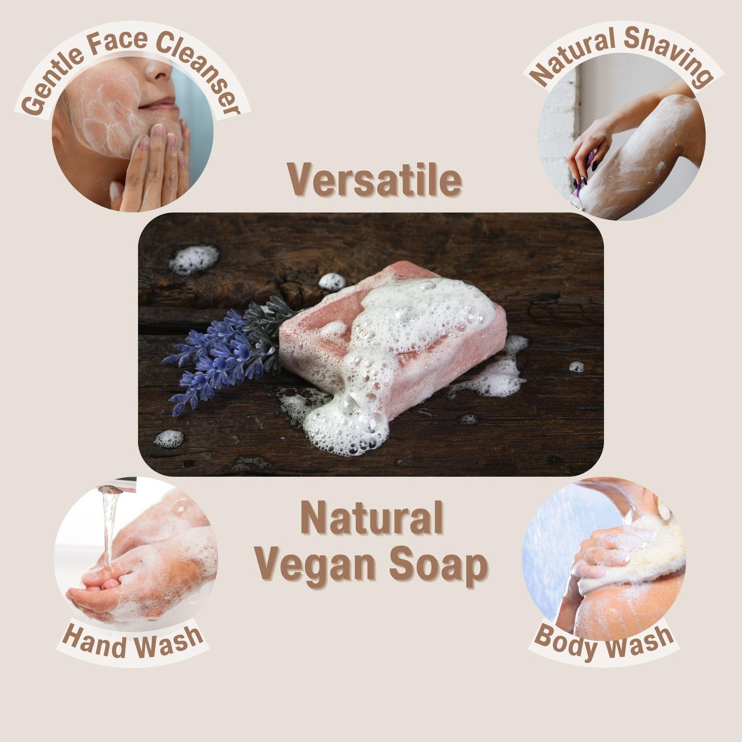 Body, Face, and Hand Soap: Mild Lavender Soap - Natural Bar Soap for Pure and Gentle Cleansing - Bonuderm