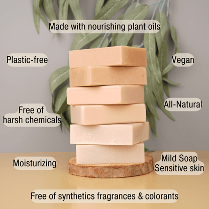 Lavender Soap Gift Set – 6 Natural Lavender Themed Bars & Soap Dish - Bonuderm