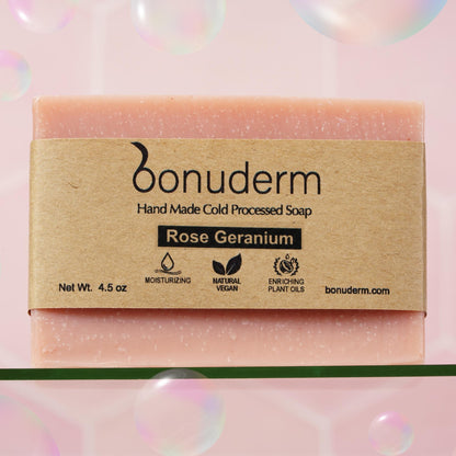 rose geranium soap bar by Bonuderm