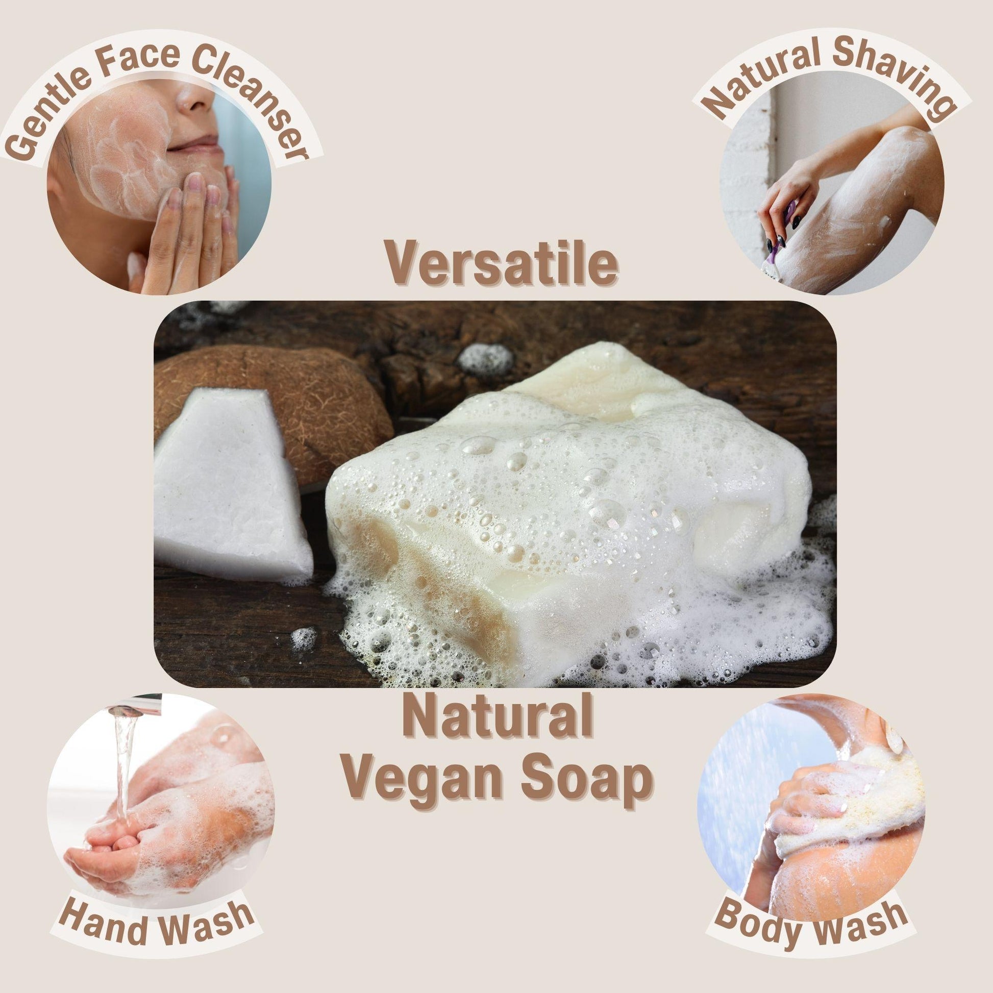 Unscented Natural Vegan Bar Soap - Moisturizing Hand, Body & Face Bars for Sensitive Skin - Bonuderm